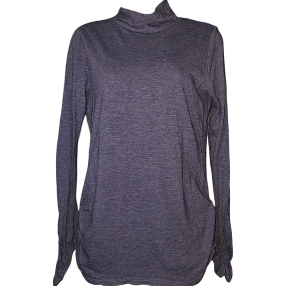 DKNY Jeans Turtleneck Ruffled Side Long Sleeve Top - Picture 1 of 2